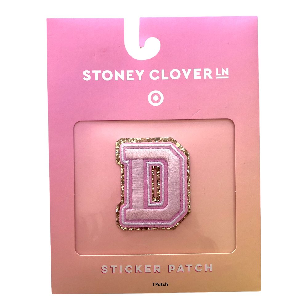 Stoney Clover Lane x Target Embroidered Letter D Pink Patch Sticker NEW